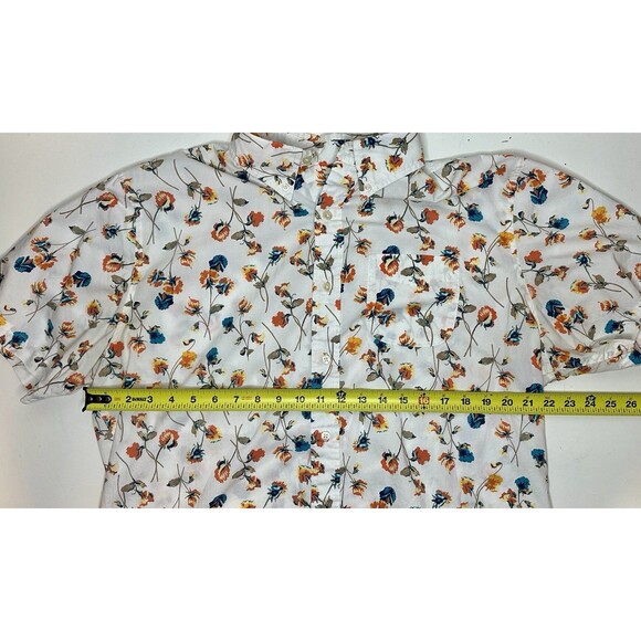 Land’s End Men’s Floral Cotton Button Down Short Sleeve Shirt Sz L 16-16  1/2 - Picture 4 of 4